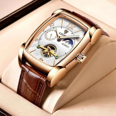 Lige Automatic Moon Phase Tourbillon Luxury Timepiece - Shark & Sapphire